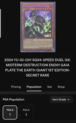 Yu-Gi-Oh! Gaia Plate The Earth Giant PSA 8 END01 Speed Duel Midterm Destruction - Image 5