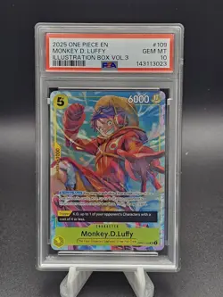 2025 One Piece Illustration Box Vol .3 Monkey D Luffy Promo PSA 10 - Image 1