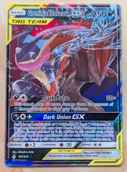 Greninja & Zoroark GX 107/214 Sm-Unbroken Bonds Holo Pokemon Card Game TCG ✨ - Image 1