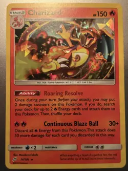 Charizard 14/181 Cracked Ice Holo Promo Sun & Moon Team Up Pokemon Card LP/NM - Image 1