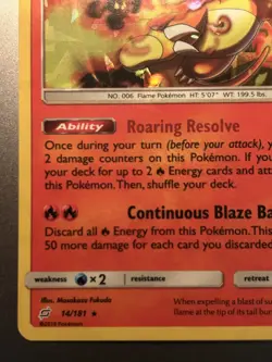 Charizard 14/181 Cracked Ice Holo Promo Sun & Moon Team Up Pokemon Card LP/NM - Image 5