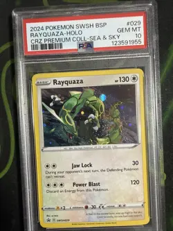 2024 POKEMON SWSH BS PROMO CROWN ZENITH SEA & SKY P.COL #SWSH029 RAYQUAZA PSA 10 - Image 1