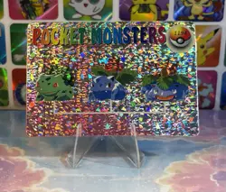Pokemon Holo Bulbasaur Evolution Vintage Pocket Monsters Prism Sticker 98 jpn - Image 3
