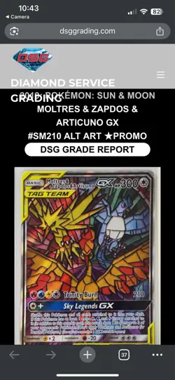 Pokemon Moltres & Zapdos & Articuno GX Hidden Fates Promo SM210 DSG 10 - Image 3