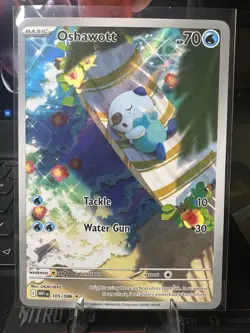 Pokemon Oshawott 105/086 Sv: White Flare Illustration Rare Holo Basic 70 HP - Image 1