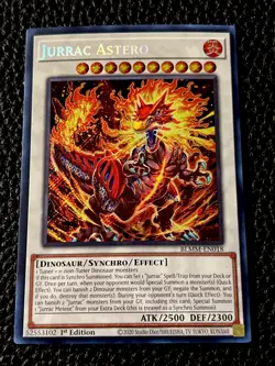 Jurrac Astero BLMM-EN018 Yugioh 1st Ed. (New) Secret Rare - Image 1