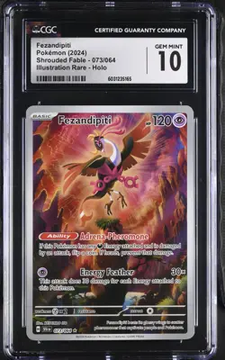 CGC 10 Fezandipiti 073/064 Illustration Rare Shrouded Fable SFA Pokemon Card - Image 1