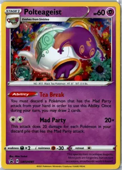 Pokemon Card - Polteageist SWSH081 Sword & Shield Promo Cosmo Holo Near Mint - Image 1
