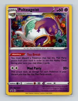 Polteageist SWSH081 Pokemon Sword Shield Black Star Promo Cosmos Holo Card NM+ a - Image 1