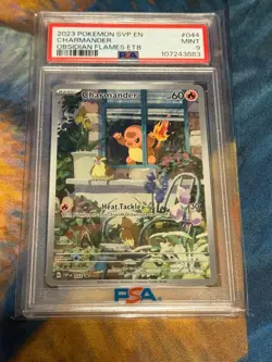 2023 Pokemon Charmander PSA 9 Obsidian Flames ETB Promo Card #044 Holo - Image 1