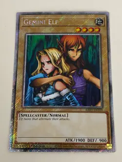 Yugioh Gemini Elf x 3 - 1st Edition Platinum Secret Rare NM - Free Holo Card - Image 2