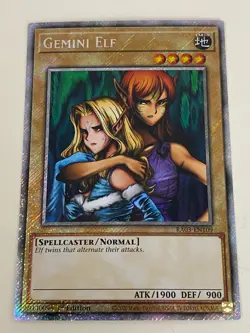 Yugioh Gemini Elf x 3 - 1st Edition Platinum Secret Rare NM - Free Holo Card - Image 3