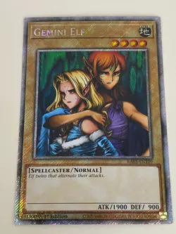 Yugioh Gemini Elf x 3 - 1st Edition Platinum Secret Rare NM - Free Holo Card - Image 4