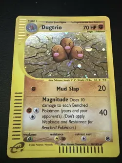 Pokemon TCG Dugtrio Expedition Base Set Holographic Card 10/165 - Image 1