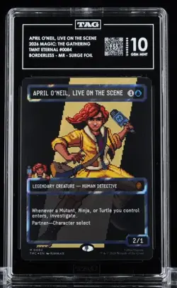 MTG TMNT April O'Neil Surge Foil Eternal #0084 Borderless TAG GM 10 POP 1! - Image 1