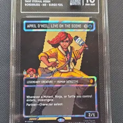 MTG TMNT April O'Neil Surge Foil Eternal #0084 Borderless TAG GM 10 POP 1! - Image 2