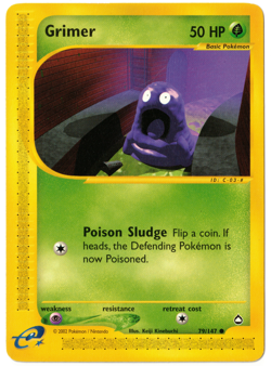 Pokemon TCG NM Grimer 79/147 Aquapolis Regular Common e-Reader - Image 1