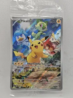Pokemon TCG Pikachu 027 Promo Holo Black Star Paldea Evolved, Sealed - Image 1
