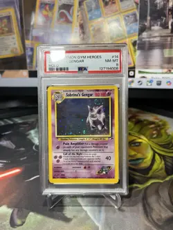 Sabrina's Gengar 14/132 Holo Rare Pokemon 2000 Gym Heroes PSA 8 NM-MT SWIRL - Image 4