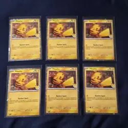 Pokemon TCG Pikachu Pokemon Day 2026 Stamped Promos, Lot Of 6, NM, Some Swirls - Image 1