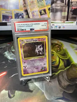 2000 POKEMON GYM HEROES HOLO #14 SABRINA'S GENGAR PSA 8 - Image 2