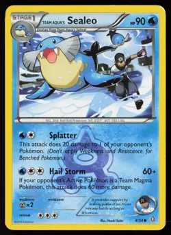 Team Aqua's Sealeo 4/34 Common Double Crisis Pokemon Moderately Played - Image 1