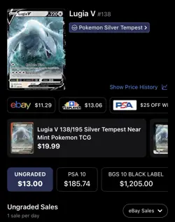 Lugia V, Pokemon Near Mint, Silver Tempest, Ultra Rare, 138/195 - Image 5