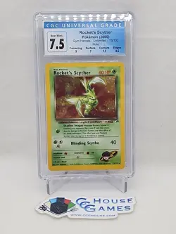 Rocket's Scyther Pokemon CGC 7.5 GYM Heroes 13/132 Unlimited Holo Foil *CCGHouse - Image 1