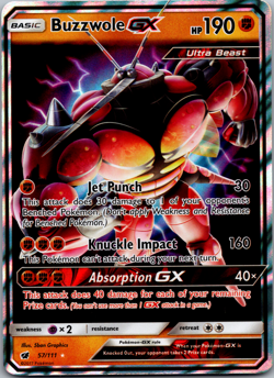 Buzzwole GX 57/111 Crimson Invasion Ultra Rare Pokemon Card x2 [NM] - Image 1