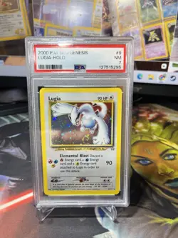 Pokemon Lugia Neo Genesis Unlimited Holo Rare #9 PSA 7 SWIRL - Image 1