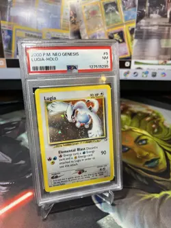Pokemon Lugia Neo Genesis Unlimited Holo Rare #9 PSA 7 SWIRL - Image 2