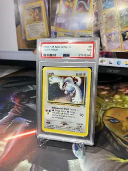 Pokemon Lugia Neo Genesis Unlimited Holo Rare #9 PSA 7 SWIRL - Image 3