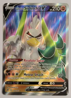 GALARIAN SIRFETCH'D V 174/185 ULTRA RARE VIVID VOLTAGE POKEMON NM - Image 1