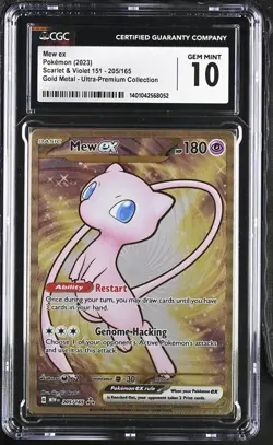 CGC 10 MEW EX 205 GOLD METAL ULTRA PREMIUM COLLECTION UPC POKEMON GEM MINT - Image 1