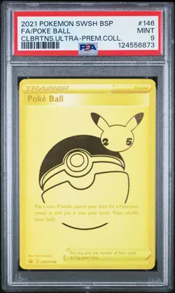 2021 POKEMON SWSH BLACK STAR PROMO #146 FA/POKE BALL PSA 9 - Image 1