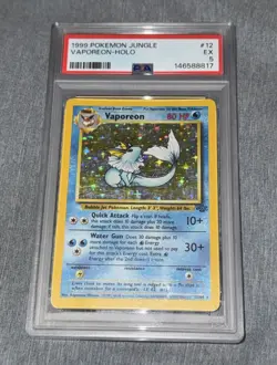 1999 Pokemon Jungle Vaporeon Holo #12 - PSA 5 EX - Image 1
