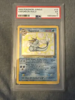 1999 Pokemon Jungle Vaporeon Holo #12 - PSA 5 EX - Image 2