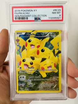 Pokemon Pikachu TCG RC29/RC32 Radiant Collection Generations PSA 8 NM-MT - Image 1