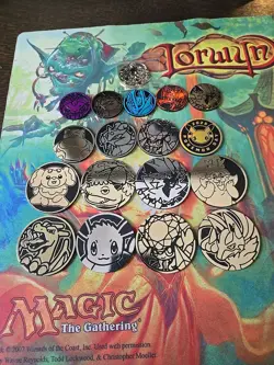18 Official Pokemon Coin Lot Various Sets and Styles Eevee Metal Gold Charizard - Image 1