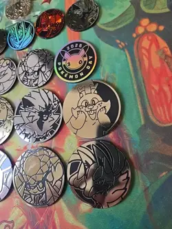 18 Official Pokemon Coin Lot Various Sets and Styles Eevee Metal Gold Charizard - Image 5
