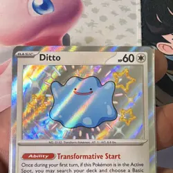 Pokemon Ditto 201/091 Shiny Rare Holo SV: Paldean Fates Transformative Start - Image 2