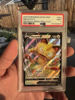 Meowth V Pokemon Meowth VMAX Special Collection Promo no. 004 PSA 9 - Image 1