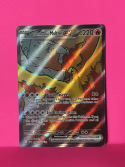 Pokemon TCG Team Rocket's Moltres EX Ultra Rare Holo 208/182 Sv10 220 HP - Image 1