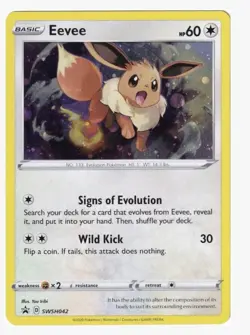 Pokemon TCG~Evee Holo Foil~Sword And Shield promo~SWSH042~NM - Image 1
