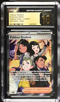 Pokemon Paldean Student 231/091 Paldean Fates Ultra Rare Holo CGC PRISTINE 10 - Image 1