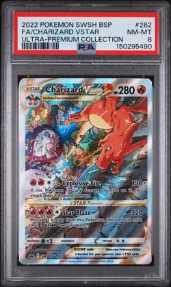 Charizard Vstar #262 PSA 8 - 2022 Pokemon SWSH Black Star Promo - UPC Promo - Image 1