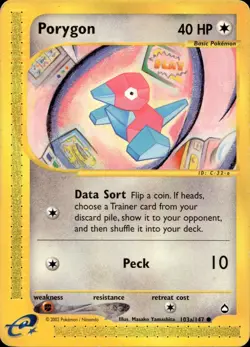 PORYGON (103A) 103A/147 COMMON AQUAPOLIS POKEMON MP - Image 1