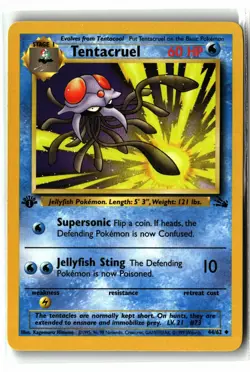 Tentacruel ⭐ 44/62 1st Edition Uncommon Fossil Vintage WOTC 1999 Pokemon NM - Image 1
