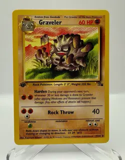 Graveler Pokemon Card 1st Edition Fossil Set 37/62 Uncommon TCG 1999 WOTC NM - Image 1