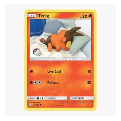 Tepig 31/236 Cosmic Eclipse Pokemon TCG trading card - Image 1